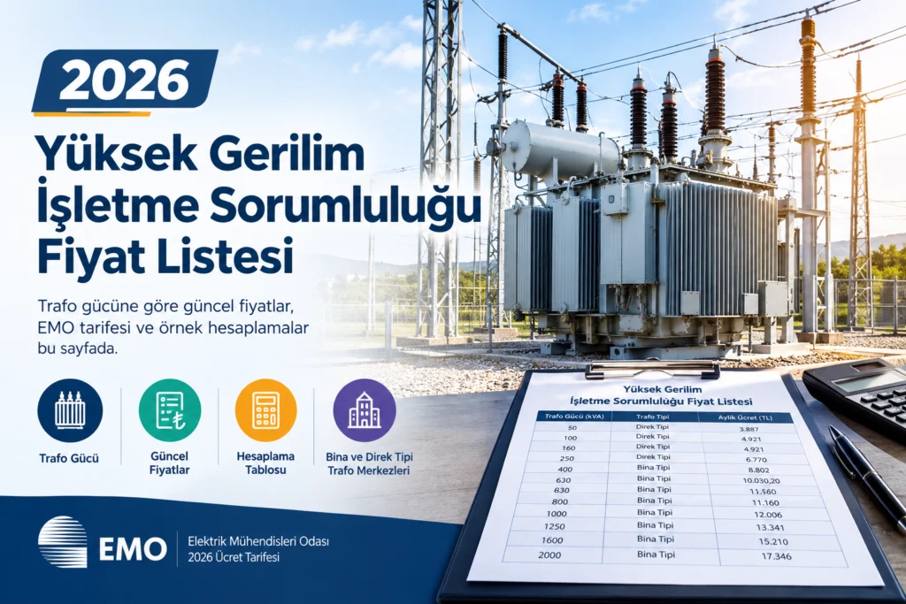 Yüksek Gerilim İşletme Sorumluluğu Fiyat Listesi