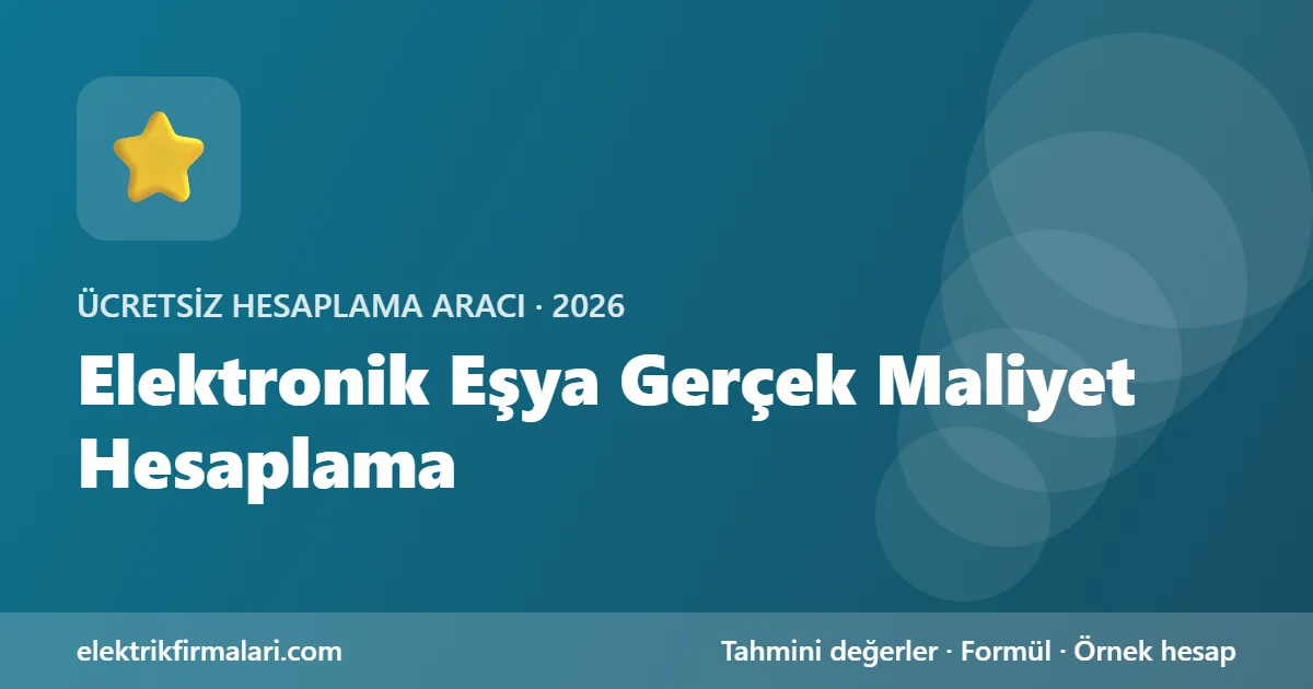 Elektronik eşya gerçek maliyet hesaplama aracı görseli