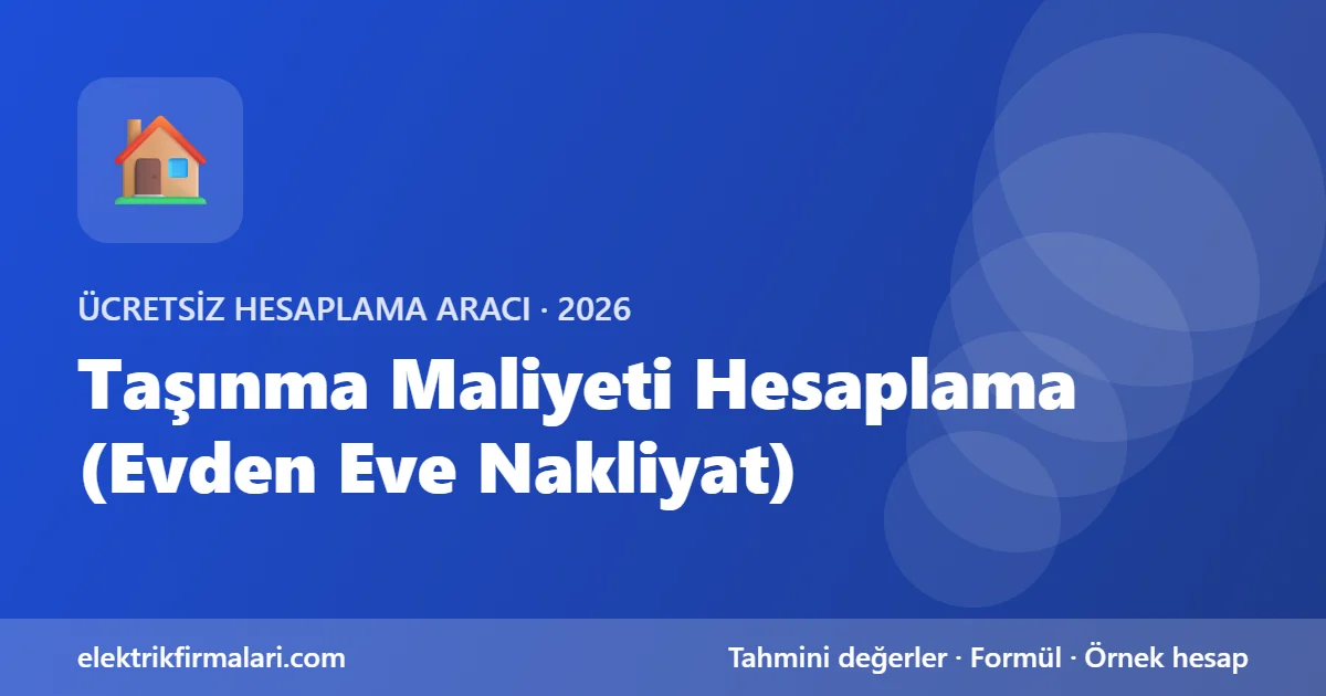 Taşınma maliyeti hesaplama aracı görseli